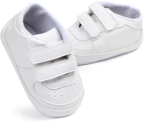 Miniatura 3 de KKIIDDSS Unsex - Zapatos de piel sintética para bebés y niñas, con parte superior alta, con cordones, suela suave, antideslizantes, para recién