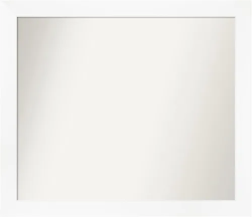 Miniatura 433 de Amanti Art Espejo de baño blanco para sobre el fregadero, 24 x 24 pulgadas, hecho a medida, espejo de tocador cuadrado blanco estrecho, marco