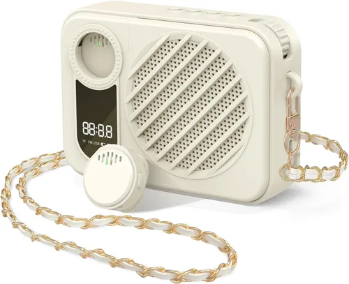 Amplificador de voz para profesor con micrófono de solapa magnético inalámbrico, almacenamiento integrado portátil y diseño de carga, potente