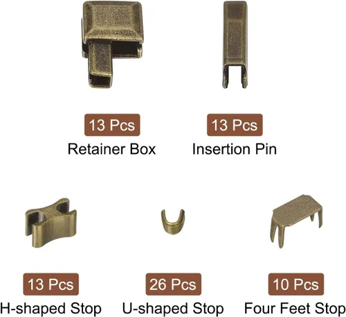Miniatura 3 de uxcell Kits de reparación de cremallera, caja de retención deslizante de cierre de metal #5, pasadores de inserción y tapones inferiores superiores