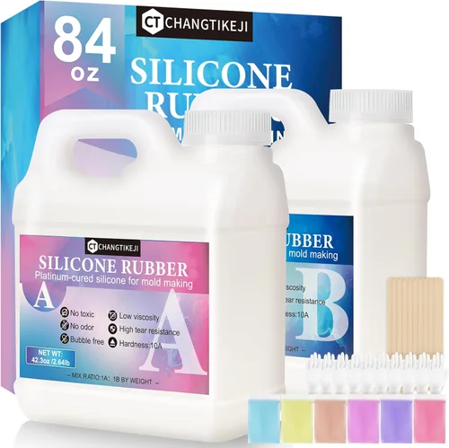 Miniatura 10 de CHANGTIKEJI Kit de fabricación de moldes de silicona, silicona líquida súper elástica de 48 onzas para fabricante de moldes, goma de silicona