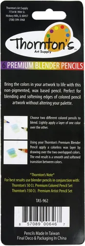 Miniatura 2 de Thornton's Art Supply Cera de lápiz de licuadora incolora prémium a base de dibujo, bocetos, mezclas, sombreado, obras de arte para niños y adultos