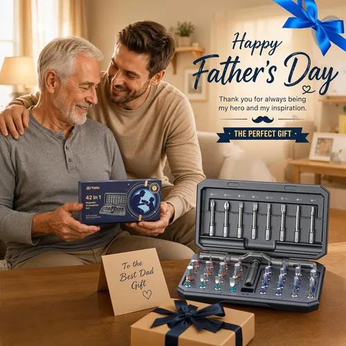 Miniatura 2 de 42 in 1 Magnetic Screwdriver Set with Gift Box, Father’s Day Gifts for Men, Husband, Dad, Ratchet Screwdriver Set for Furniture, Computer, Bicycle