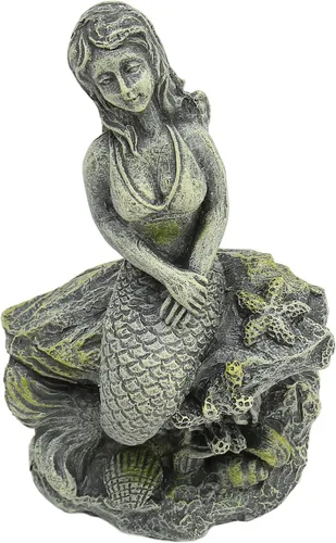 Miniatura 8 de TITA-DONG Estatua de sirena de acuario, hermosa decoración de resina segura para pecera, decoración de resina para decoraciones, escultura de sirena