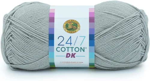 Miniatura 47 de Lion Brand Yarn Estampados DK de algodón 24/7, hilo para tejer, ganchillo y manualidades, azul, paquete de 1 Cotton Yarn for Knitting, Crochet