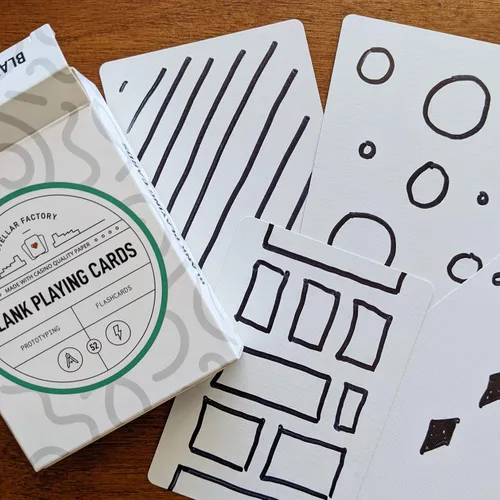 Miniatura 5 de Stellar Factory Cartas de juego en blanco premium (52 piezas) DIY, diseño de juegos, prototipos y tarjetas didácticas, 1 unidad