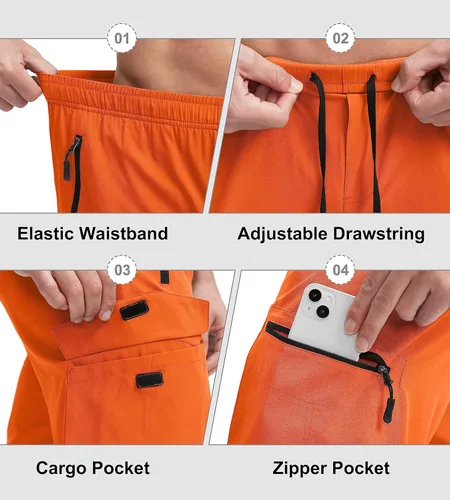 Miniatura 5 de Bikewa Pantalones cortos de ciclismo de montaña para hombre, con acolchado 3D, ajuste holgado, con bolsillos con cremallera