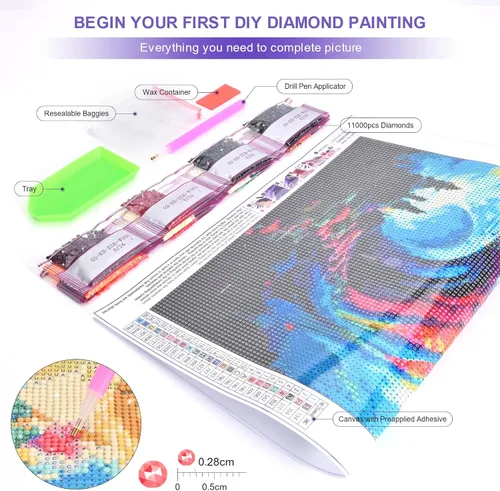 Miniatura 3 de Kits de Arte de Diamantes DIY para Adultos - Juego Completo de Pintura de Diamantes 5D con Detalles Completos de Nubes Auspiciosas y Coloridas