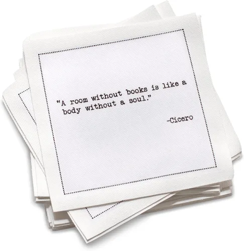 Miniatura 45 de Five Star Funny Dog Quotes Servilletas de cóctel de algodón blanco 50 servilletas de bebidas desechables de lujo con citas ingeniosas de perros