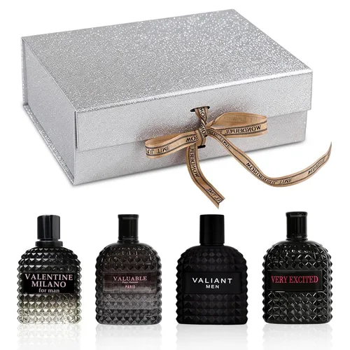 Miniatura 25 de A CENTER Set de regalo de colonia para hombre, 4 x 3.4 onzas líquidas, perfume de lujo con caja de presentación premium, regalo perfecto para el día