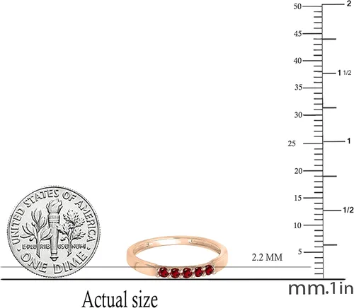 Miniatura 70 de Dazzlingrock Collection Anillo de boda redondo de 5 piedras preciosas o diamantes para mujer en oro macizo de 10 K/14 K/18 K
