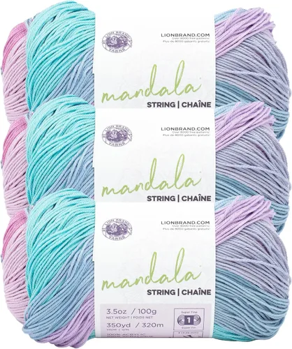 Miniatura 8 de Lion Brand Yarn Hilo Mandala String, Hilo Fingering para Tejer y Crochet, Acoustic, 1 Paquete