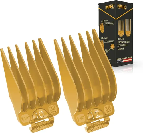 Wahl Juego de cortapelos genuino de ajuste seguro para estilos de cabello largo y decoloraciones, 2 peines guía de cortapelos de tamaño completo
