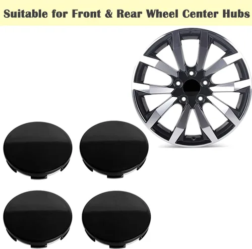 Miniatura 4 de Kit de tapas centrales para rueda de automóvil, 2.5 pulgadas, 2.5 pulgadas, interior de 2.2 pulgadas, compatible con Dodge RAM 1500 tapas de cubo