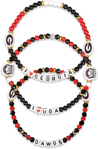Miniatura 69 de FOCO NCAA unisex-adulto Paquete de 3 Pulseras de la Amistad con Cuentas con Logotipo de Equipo Universitario de la NCAA Oficialmente Licenciadas