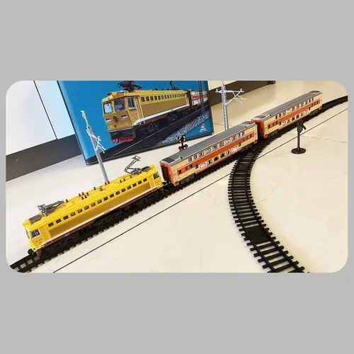 Miniatura 6 de SS7C - Juego de tren de Navidad, locomotora de vapor eléctrica de aleación, ferrocarril ferroviario con carros de mercancía/pista larga, adorno