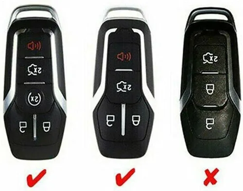 Miniatura 4 de Funda para llavero con acabado de fibra de carbono 100% real, color rojo, compatible con Ford F-150 Fusion, Mustang, Explorer, Edge, Lincoln, MKZ