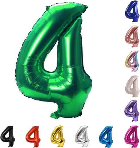 Miniatura 100 de YPSelected Globo grande de 32 pulgadas de helio con números 0-9 de papel de aluminio azul para cumpleaños, bodas y fiestas (Azul, 3)