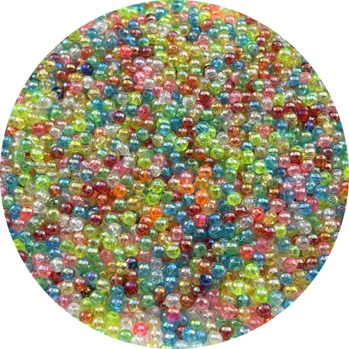 Miniatura 92 de 2000 cuentas redondas acrílicas de 0.157 pulgadas (0.157 in), cuentas espaciadoras de colores AB con agujero para bricolaje, pulseras, collares