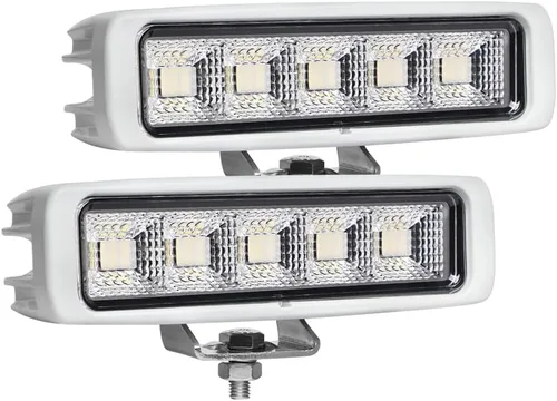 Luces LED impermeables para barco, 2 piezas, 72 W, luces marinas para cubierta/muelle, 4000 Lúmenes, luz de inundación de 150°, 16 cm, barra de luz