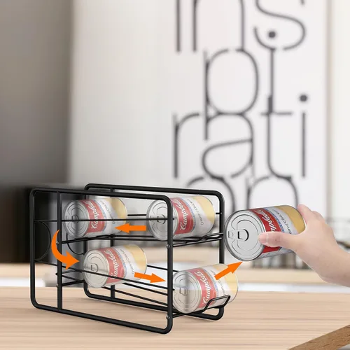 Miniatura 3 de MOOACE Paquete de 4 Estantes Dispensadores de Latas, Organizador Soporte Apilable de Almacenamiento de Latas para Alimentos Enlatados Gabinete