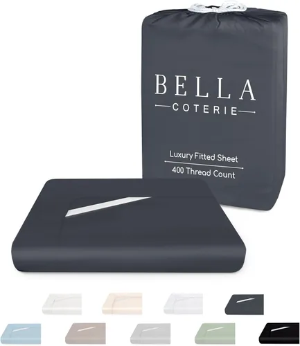 Miniatura 11 de Bella Coterie Sábana Bajera Ajustable de Viscosa de Bambú de Lujo Tamaño King 100% Cultivada Orgánicamente Ultra Suave Refrescante para Blanco