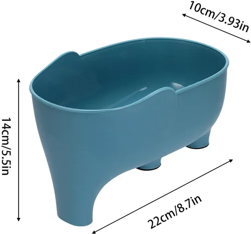 Miniatura 4 de Cesta de drenaje de elefante Cesta coladora de drenaje de esquina en forma de elefante, cesta multifuncional para fregadero de cocina, cesta
