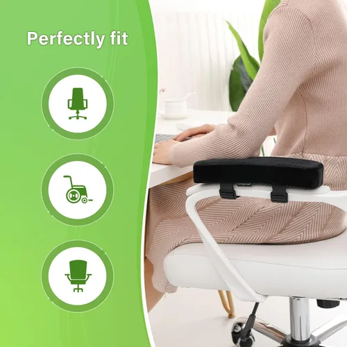 Miniatura 5 de LargeLeaf Reposabrazos de silla Cojines codo Almohada Alivio de presión Apoyabrazos Almohadillas 2 Piezas Juego de Silla de Oficina Reposabrazos