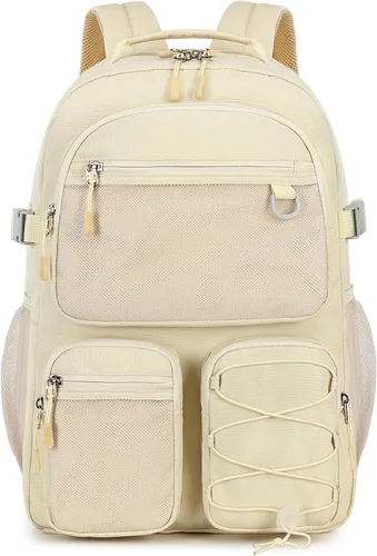 Lohol Mochila resistente al agua con múltiples bolsillos para la escuela, viajes al aire libre, universidad, bolsa para laptop de 15.6 pulgadas para