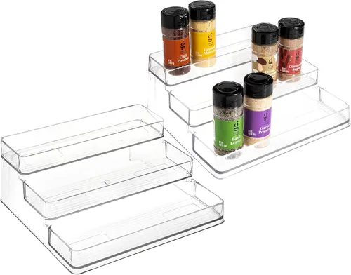 SIMPLEMADE Organizador de Especiero de 3 Niveles - Estante de Almacenamiento Versátil para Cocina, Baño, Dormitorio y Oficina, Juego de 2,