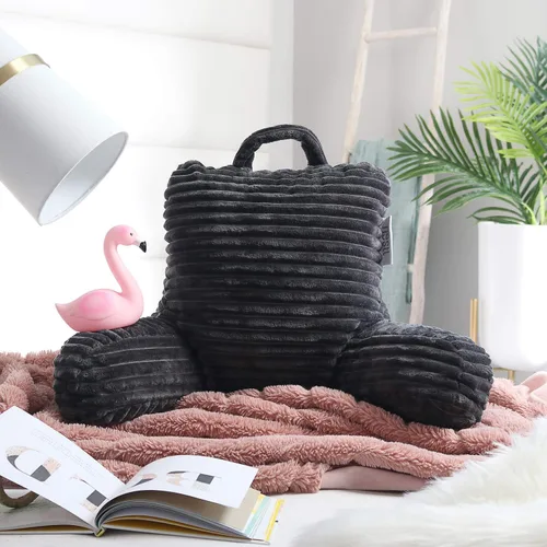 Miniatura 7 de Nestl Almohada de lectura para niños y adolescentes con espuma viscoelástica triturada, almohadas de respaldo de felpa de corte lujoso para leer