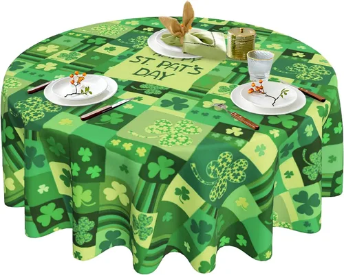 Miniatura 12 de Mantel redondo de Navidad con diseño de copos de nieve de Navidad para cocina, comedor, decoración de mesa de poliéster lavable para mesa de bufé