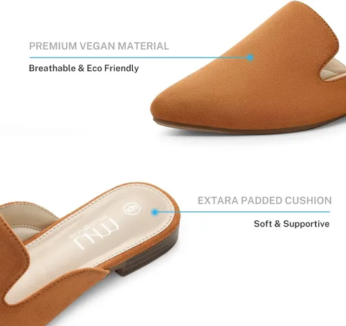 Miniatura 3 de MUSSHOE - Zuecos para mujer, planos, cómodos y puntiagudos