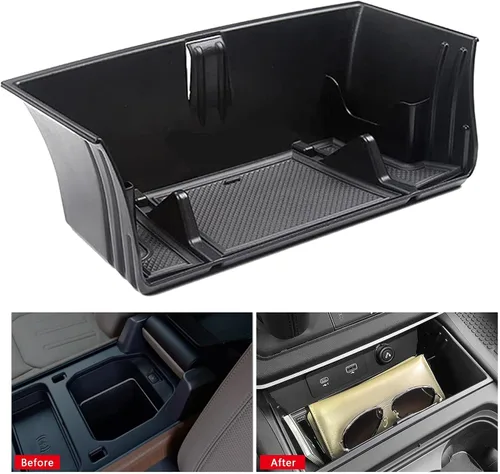Miniatura 7 de Caja de almacenamiento interior, bandeja organizadora de consola central compatible con Land Rover Parts Defender 90 110 130 2023 2022 2021 2020