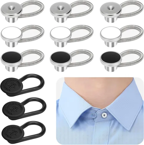 Miniatura 8 de KUNTAERY 12 extensores de cintura de pantalón para jeans, pantalones y faldas, extensores de botón ajustables sin coser, 1-1.8 pulgadas