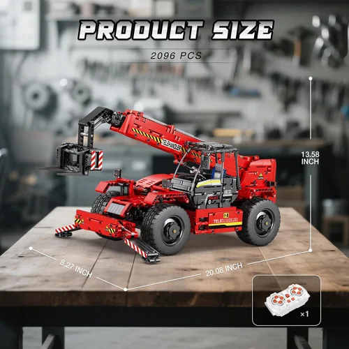 Miniatura 5 de Reobrix Juego de Bloques de Construcción de Brazo Telescópico con Motor, Modelo Mecánico de Grúa RC, Juego de Camión de Hormigonera de Control