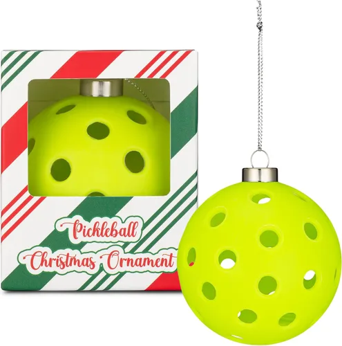 Adorno de pickleball - Adorno navideño de tamaño real para árbol, regalo divertido para amantes del pickleball, decoración navideña deportiva, 1