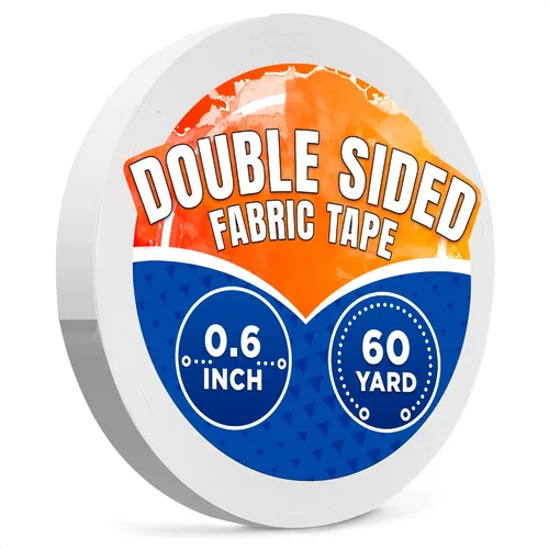 Miniatura 12 de Cinta de dobladillo sin coser sin planchado para el hogar, 0.4 pulgadas x 60 yardas, cinta acrílica transparente ultra fina de doble cara para ropa