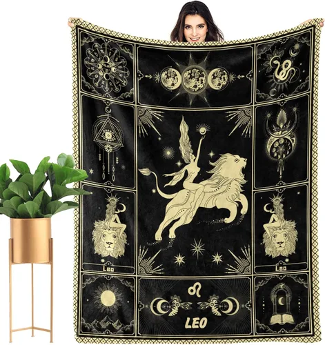 Miniatura 10 de Aries Manta 12 mantas de cama de horóscopo astrología, suaves y acogedoras, mantas de franela personalizadas de 60 x 50 pulgadas