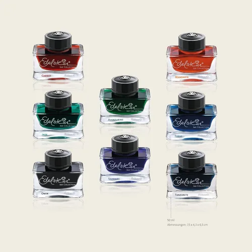 Miniatura 2 de Pelikan Edelstein tinta embotellada para pluma estilográfica, verde jade, 50ml, 1 cada uno (339374)., Azul zafiro 1 botella
