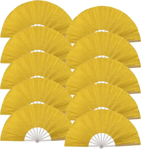 Miniatura 19 de 10 ventiladores plegables grandes de mano para hombres y mujeres, abanicos decorativos plegables, accesorios rave, utilizado para bailes, fiestas