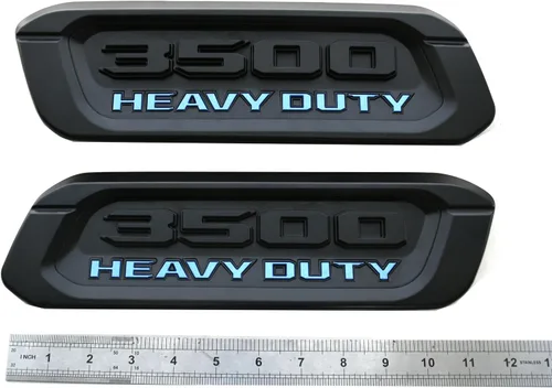 Par de emblemas nuevos 3500 de reemplazo para 3500 Heavy Duty, insignias laterales izquierda y derecha, capó 68362221AB 68362220AB 2019-2022 (Azul