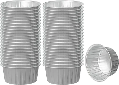 Restaurantware Ramekins desechables de 4 onzas, 100 vasos desechables redondos de crema brulee, aptos para horno para magdalenas y magdalenas, tazas