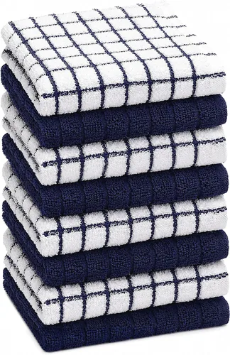 Bumble - Toallas de cocina y paños de cocina (8 unidades) | Toallas de cocina 100% algodón | 12 x 12 pulgadas | 405 GSM | Trapos suaves, altamente