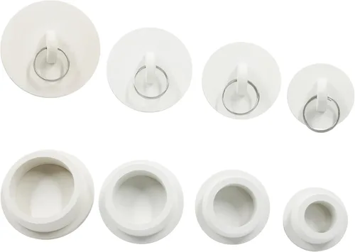 Miniatura 3 de Paquete de 4 tapones de goma para fregadero de bañera, tapones de drenaje de bañera blancos con anillo de tracción para cocina, bañera, fregadero