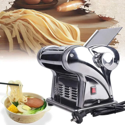 Miniatura 3 de Máquina eléctrica para hacer pasta de 135 W, rodillo de espagueti, máquina de prensado de fideos, rodillo de masa comercial, máquina para hacer