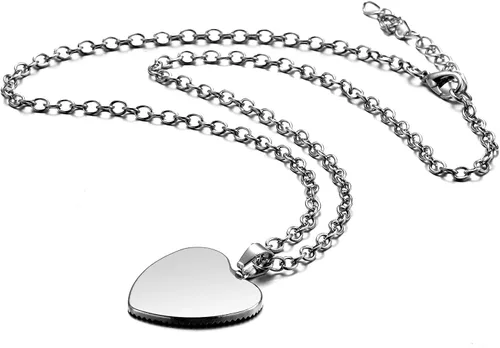 Miniatura 7 de XCFS 5 unids un conjunto de plata 925 plata plata corazón forma encanto MJ colgantes Michael Jackson ejército etiqueta cinco piezas collares