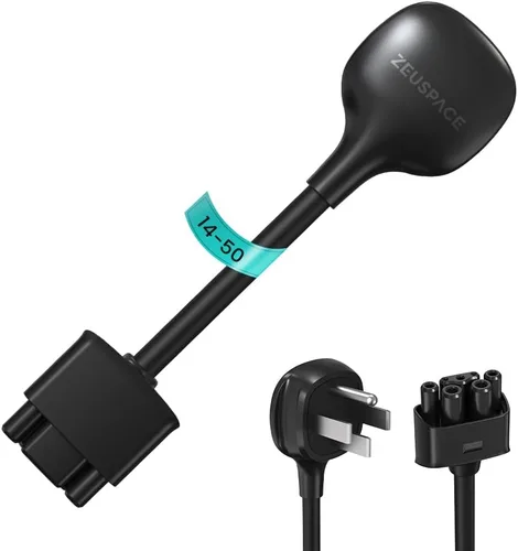 Adaptador NEMA 14-50 para cargador portátil Tesla Gen 2 EV - Conéctate a una toma de corriente de 240 V a 32 A, 10 pulgadas de longitud, compatible