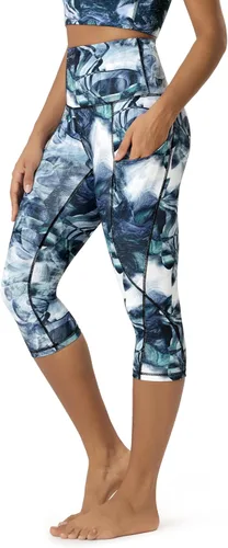 ODODOS - Leggings capri de cintura alta para mujer con bolsillos, control de abdomen, no se transparentan, para entrenamiento atlético, running y