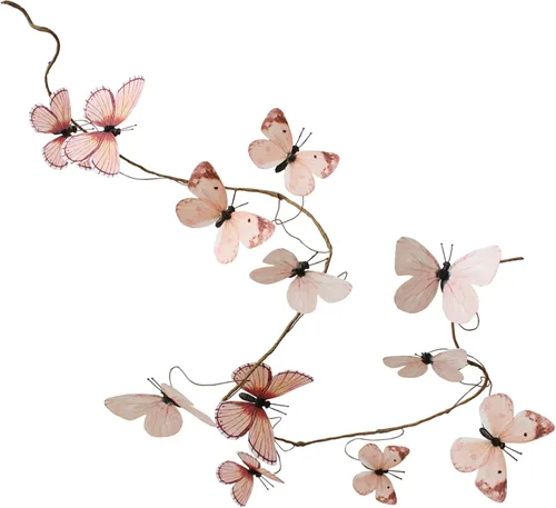 Miniatura 30 de Guirnalda de mariposa artificial, enredaderas decorativas de mariposa falsas, decoración colgante de mariposa única en 3D para pared del hogar, Azul